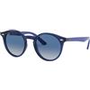 Ray-Ban 0RJ9064S Lenti Scure, Azul Transparente/Gris Gradiente Azul Oscuro, 44 Unisex-Bambini e Ragazzi