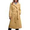 ORANDESIGNE Donna Doppiopetto Cappotti Lunghi Inverno Lavoro Ufficio Soprabito con Tasca Outwear con Cintura Elegante Cappotto a Maniche Lunghe con Tasche Laterali A Cammello M