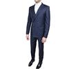 Mat Sartoriale Abito Completo Alta Sartoria Uomo Doppiopetto Blu Scuro Navy Marine Elegante Cerimonia (50)