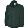 MAKZ Giacca in pile con zip integrale, stile classico, ideale per sport, lavoro e tempo libero Bottle Green Large