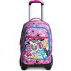 SJ GANG STYLE JAM GANG Trolley Scuola SJ Jack 2 Ruote - Cuteled Girl Bambina - Zaino Sganciabile - Doppio Uso - Rosa