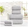 Rapport Home Rapport - Set di 6 asciugamani per waffle in cotone, 480 g/m², colore: grigio tempesta, 6