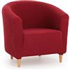 MAXIFUNDAS FUNDAS DE SOFA & CHAISE LONGU MAXIFUNDAS | Fodera Multielastica Poltrona Belfast Colore Rosso - Fodera 1 Posto per Poltrona Tipo Cabriolet - Fodera Poltroncina elastica con 3 spugne per una vestibilità più precisa - Fodera per