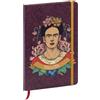 Clairefontaine-116217C-taccuino con angoli arrotondati rigido motivo floreale Frida Kahlo A5 14,8x21cm,160 pagine a righe-carta avorio da 90g-segnalibro-chiusura con elastico,2 visual,consegna casuale