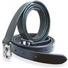 Pferdelinis Cinghie per staffe in pelle nera, adatte per selle inglesi, lunghezza cinghie per staffe 130cm - 160cm (Nero, 120 cm)