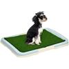 PawHut Toilette per Cani a 3 Strati, Lettiera per Cani e Cuccioli con Prato Sintetico, Griglia e Vassoio Inferiore, 63x48.5cm