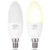 Akynite Lampadine LED Crepuscolare da Esterno E14 C35 5W Luce Calda 3000K, 400LM, Auto On Off, AC 220-240V, Lampadina Crepuscolare E14 con Sensore per Portico Giardina, set di 2