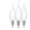 Hellum lampadina a vento filamento LED E14, 3 pezzi, 2,5W Lampadine di filamenti LED forma di fiamma, 250 lumen bianco caldo corrisponde lampadine candela da 25 watt, 2700 Kelvin opaco 207408