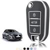 TOOMUME Cover Chiave TPU, Custodia Chiave Adatto per Peugeot 208 308 508 2008 3008 Rifter Citroen C3 C4 Cactus Berlingo Picasso Xsara Jumpy, Copri Chiavi Guscio Chiave Auto Telecomando - Flip Key