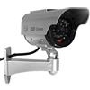 Maclean Videocamera Fittizia Solare SOL1200 con LED Telecamera Finta Falsa Dummy Camera Sorveglianza CCTV Colore Argento