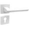 domino Elena QR Slim - Set di maniglie per porta bianche, con cilindro profilato, per porta di stanza, ufficio, cantina e interni, in alluminio, colore: bianco