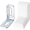 TOP-VIGOR 8 staffe angolari a forma di L per legno, staffe angolari ad angolo retto di 90 gradi, piastra angolare in metallo con 8 coperture in plastica per mobili in legno, armadietti e scrivanie