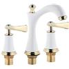Natudeco Rubinetto Per Lavabo a Tre Fori Rubinetto a 2 Maniglie Rubinetto Per Bagno in Rame Rubinetto Titanio Diviso Rubinetto Per Lavabo Rubinetti Moderni Montaggio Ponte Per Cucina'hotel Domesti(Bianco)