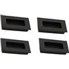 BOZONLI Maniglia Porta Scorrevole 4 Pezzi Maniglia Porta Incasso Maniglie Porte Interne in Lega di Alluminio Nero Rettangolo Maniglie per Porte Scorrevoli (80 * 42mm)