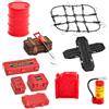Ezweiji RC Crawler Car Decorazione da tetto 12 in 1 contenitore per serbatoio e rete bagagli, pala per Traxxas Desert Racer Slash Axial 1/18 TRX4M 1/24 SCX24