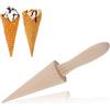 HERCHR Stampo per Rotolo di Cialde, Stampo per Cono Gelato in Legno, Rulli per pizzelle per Fare Waffle Fai da Te e Coni Gelato