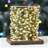 PCORES Ghirlande luminose 30 m 300 LED, con spina, telecomando e timer, filo di rame verde impermeabile, luci scintillanti per Natale (bianco caldo, adattatore incluso) (50M)