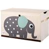 3 sprouts Baule porta giochi con elefante - 3 SPROUTS