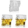 HERCHR Set di 3 Antiquato bicchieri con teschio, bicchierini con teschio 3D, bicchieri da vino con teschio trasparente, 75ml Bicchierini Vetro Teschio per Whisky Vodka Liquore Rum Cocktail Birra