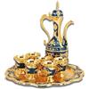 HERCHR Set di Pentole da Caffè Vintage Turco in Metallo con Vassoio e 6 Tazze da Caffè, Caffettiera Turca Vintage, Decanter per Vino Blu Set di Bicchieri, Kit decorativo per vasi da vino in stile russo