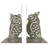IlGruppone Set 2 Pezzi Fermalibri In Metallo Antigraffio Per Mensole Libreria Design Moderno Antiscivolo Mensola Decorazione Casa Ufficio Scrivania Cd Riviste Idea Regalo Organizzatore - Gufetti