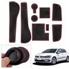 GAFAT Tappetini Antiscivolo per Golf 7 7.5 R Line GTD GTI GTE Variant, Golf 7 Tappetini in Gomma per Portaoggetti Bracciolo, Portabicchieri, Scanalatura Porta (Rosso)