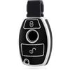OFF WE GO Custodia Chiave Cover Chiave Guscio Chiavi per Mercedes Benz Classe A B C CL CLK E M R S SL SLK W169 W245 W202 W203 W208 W209 W210 W211 W164 W251 W220 Macchina Copri Chiavi, Argento Nero