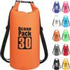 POPOYU 30L Borsa Impermeabile,Arancione Waterproof Zaino Impermeabile Sacco Impermeabile con Tracolla Regolabile,2L/5L/10L/15L/20L/30L Dry Bag per Outdoor Sport Acquatici,Barca,Pesca,Rafting,Nuoto