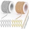 GOTDYBST 2pezzi 10m Catena Collana Fai da Te, Catena Acciaio Inox, Catena Viene Fornito con 20 Chiusure A Moschettone, Non è Facile Svanire,Adatto per La Creazione di Gioielli Fai-da-Te