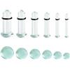 Vankula Set Dilatatori Lobo 12 pz 1.6-6mm Vetro Dilatatore Tunnel Orecchio con O-Ring Piercing Lobe Espansioni Gioielli Uomo Donna Trasparente