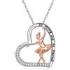 LYTOPTOP Collana in argento per donne e ragazze, in argento Sterling S925, con ciondolo a forma di ballerina, con zirconia cubica, idea regalo per Natale e compleanno, Argento sterling, Zirconia
