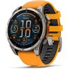 Garmin fenix 8 - 47 mm, AMOLED Sapphire, Titanium con cinturino in silicone Spark Orange/grafite (010-02904-11)