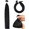 YANTAISIYU Extension Capelli Veri Cheratina U Tip Hair Extensions 40cm Remy Human Hair Extension Cheratina (50g #1 nero)