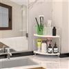 Ncheli Porta spezie per cucina salva spazio, Bilayer mensola angolare portaspezie,Mobile da bagno ripiani,Scaffale angolare Per l'uso in cucina, in bagno, sotto il lavello