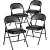 BOOSDEN Sedia Pieghevole Imbottita, Set di 4 Sedie Pieghevoli, Nero, Sedia Pieghevole, Sedia da Balcone, Sedie Pieghevoli per Cucina, Sala da Pranzo, Ufficio, Esterno, Giardino, Balcone