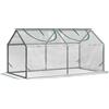 Easycomfort Mini Serra da Giardino con 2 Finestre Avvolgibili e Copertura PVC Anti-UV, 120x60x60cm, Trasparente