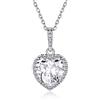 ChicSilver Collana Pendente Donna Cuore Piccolo in Argento Sterling 925 con Zirconi Brillanti Pietra Nascita 12 Mese Mesi Catenina Catena Regolabile Gioiello alla moda - Aprile Diamante