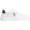 Calvin Klein Uomo Sneakers con Suola Preformata Chunky in Pelle, Bianco (Bright White/Black), 43
