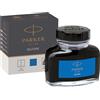 Parker flacone di inchiostro liquido Quink per penna stilografica | 57 ml | con confezione | blu lavabile