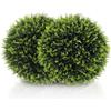 HOMCOM Set di 2 Piante Artificiali a Sfera con Foglie di Cedro per Casa e Giardino Ø45 cm, Verde