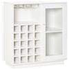 HOMCOM Mobiletto Portabottiglie Vini con Porta Calici e Armadietto, Capacità 20 Bottiglie, 80x36x85 cm, Bianco