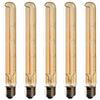 ZFQ 5x Lampadina a LED Edison E27 T30 4W Nostalgica Retrò Tubolare Lampadina, Sostituisce Lampadine Alogene da 40W, Affumicata a LED 400lm Bianco Caldo 2700K, 220-240V, Non dimmerabile