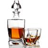 Belle Vous 800ml Decanter Whisky in Vetro e Bicchieri - Bottiglia Whisky/Liquori da con Tappo in Vetro - Bottiglia Decanter Ideale per Whisky, Vino, Brandy, Bourbon e Altri Liquori
