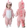 Doladola Pagliaccetto Pigiama Neonato Pigiama per Neonato con Animali Cartoon Ragazze (dinosauro rosa, 0-3 Mesi)