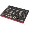 SOGI Assortimento di 72 utensili SOGI TER-01 - chiavi a bussola - snodi - prolunghe - cricchetti - per manutenzione auto
