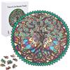 GLOBLELAND 120 Pezzi Albero Della Vita Puzzle In Legno per Adulti Puzzle A Forma Rotonda Puzzle In Legno per Adulti Colorati per Compleanno Regali di Natale Halloween, 28.7x28.4cm