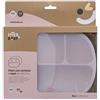 Interbaby Piatto con coperchio in silicone rosa per bambini