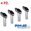 PIMAR PORTACANNE INCASSO INOX 316 PER BARCA INCLINATO TAPPO NERO - ACCESSORI NAUTICA