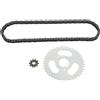 NYSUZHOUJI Catena Moto pignone ingranaggio Catena 10H 88 Maglie + Catena Ingranaggi T8F combinata, pignone 3 Fori in Acciaio Legato 44T per Bici ATV Moto Fai da Te minimoto