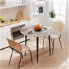 FATIVO Tavolo Rotondo da Pranzo Marmo Grigio: 80x80cm Tavolo da Cucina 2-4 Posti Tavolo da Riunione Rotondo Soggiorno Moderno Antigraffio Tondo Tavolo Scandinavo Lucido Metallo Telaio